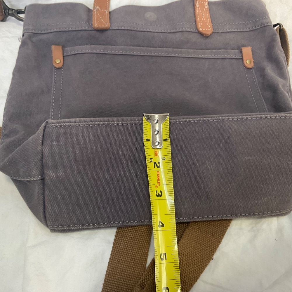 Leather and Canvas Crossbody Bag by Osisi - Picture 3 of 7